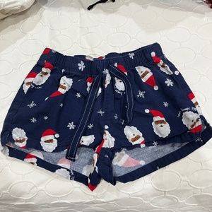 Old Navy Christmas Pajama Shorts - Black Santa